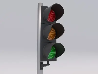 Traffic Light LED 2 Low-poly 3D model