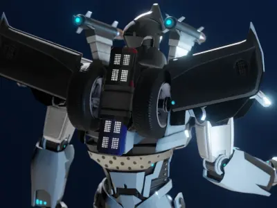 Prowl Transformers Prime Character Rig Low-poly 3D model