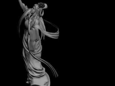 Stone sculpture - fairy flying sculpture 3D model