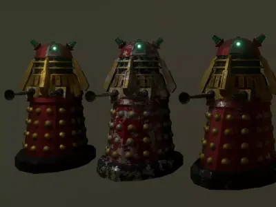 STEAMPUNK COMMADER DALEK PACK - Rogue Film Productions Low-poly 3D model