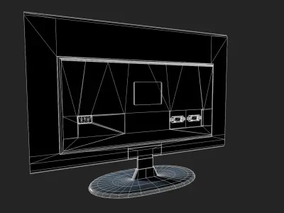 Futuristic Display Monitor Low-poly 3D model