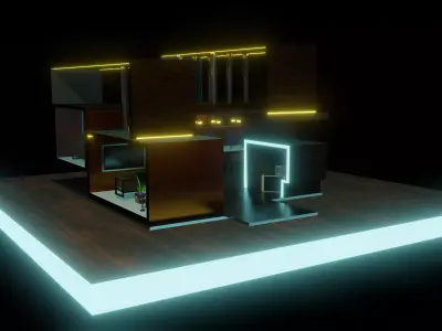 modern house Low-poly 3D model