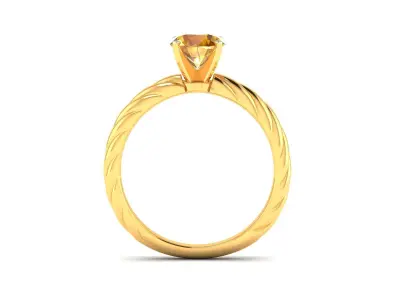 Solitaire Wedding Engagement Ring 3D print model 10