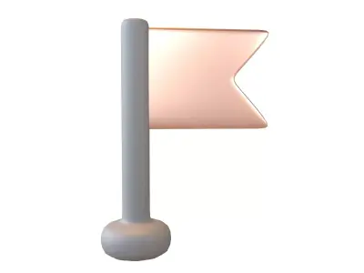 Location Flag v1 012 Low-poly 3D model