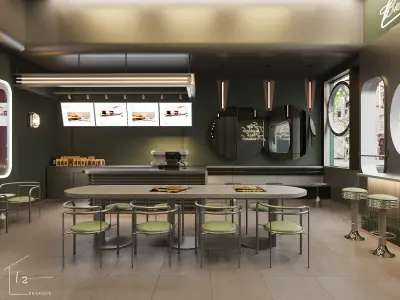 cafe and fast food 3D model