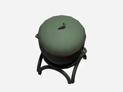 Boiler and pot shaped street dust waste bin Low-poly 3D model