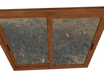Rail window lowpoly Free low-poly 3D model