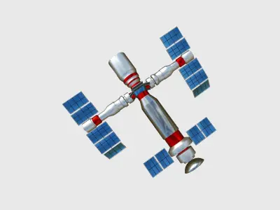 Satellite F09 USA - SciFi Space Design Low-poly 3D model