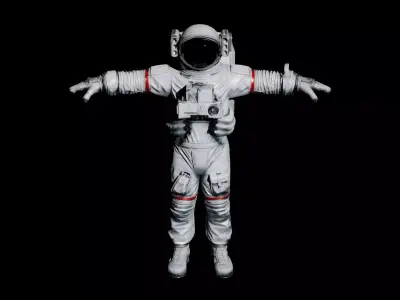 ASTRONAUT SPACESUIT CHARACTER HIGH QUALITY T POSE MODEL 3D model