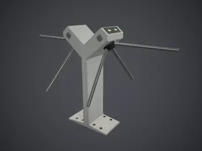 Security Turnstile 1 PBR Game Ready Low-poly 3D model