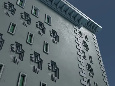 Reichsbahn Berlin Castle Concrete 2 Low-poly 3D model