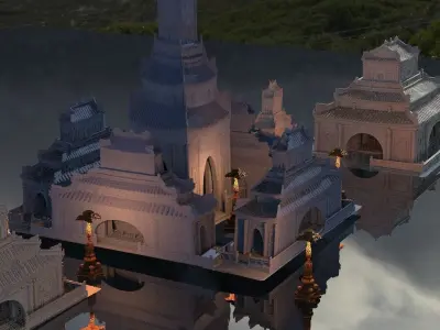 Japanese temple haunted Collection 3D model