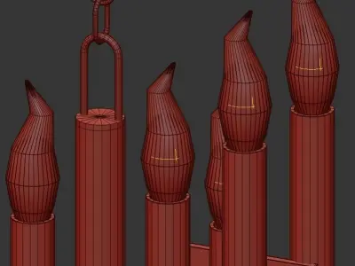 Brass Chandelier 3D model