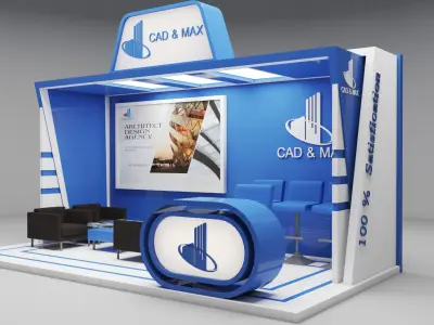 Metallic Exhibition Stand 3D Model 3D model
