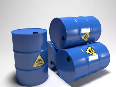 Clean Blue Barrel Low-poly 3D model
