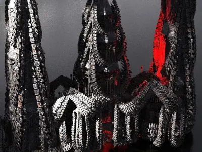 Horror Dark Spine Arch Cathedral Kitbash 3  3D model