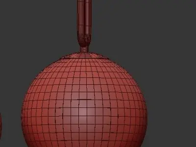 UNDIS four light chandelier in gold with glass balls 3D model