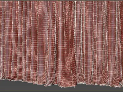 Curtains with Roman curtain and Tulle set 02 3D model