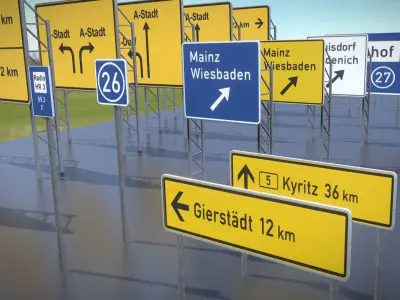 Austauschbare Verkerszeichen Low-poly 3D model