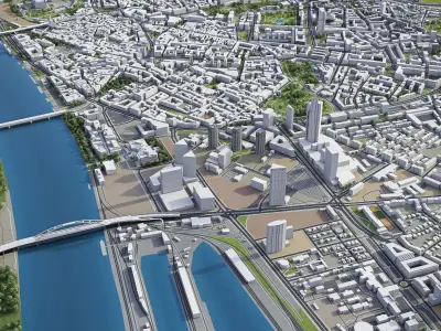 Bratislava - City 3D Model Low-poly 3D model