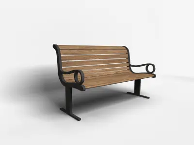 Bench park Free low-poly 3D model