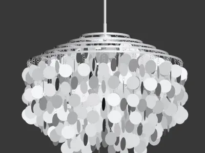 Round Capiz Chandelier 3D model