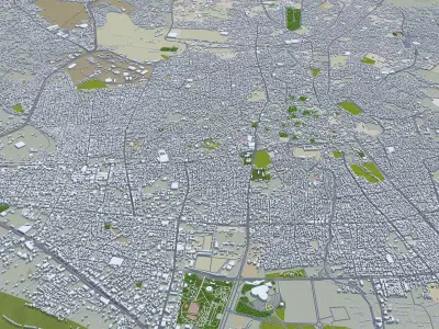 Sanaa Yemen 30km AI Low-poly 3D model