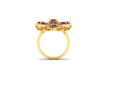 Women Ring  Render 3dm STL OBJ FBX Details 3D print model 197