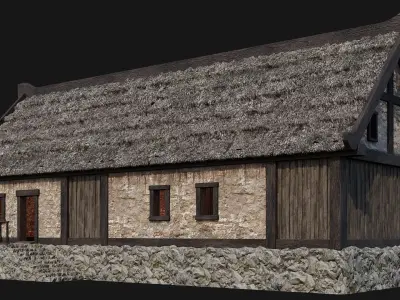 Old House Building 4K Textures GameReady 198 Low-poly 3D model