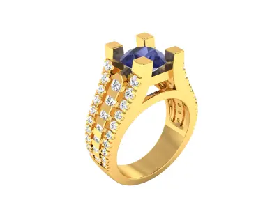 Women Ring  Render 3dm STL OBJ FBX Details 3D print model 173