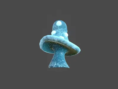 Fantasy Mushroom B02 Blue - Scene Backdrop Design Low-poly 3D model