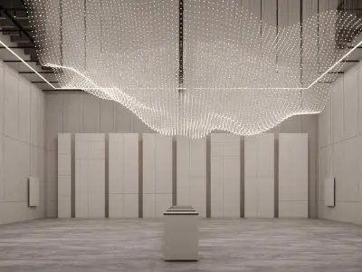 Parametric VR Gallery Futuristic Exhibition Space  3D model