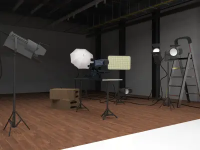 professional studio and light setup 3D model