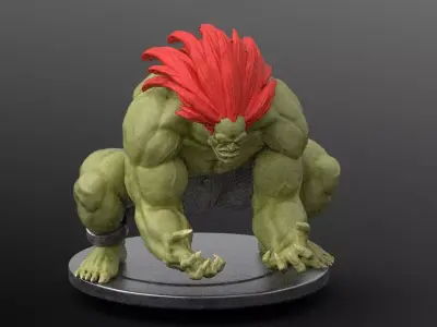 Blanka stl statue Street Fighter 3D print model