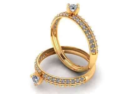 Women Ring 77 simple solitaire diamond engagement women ring 3D print model