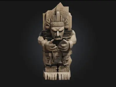 Stone Sentinel Statue  Eternal Guardian of Forgotten Realms 3D model