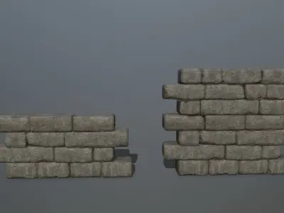 stones stone wall Low-poly 3D model