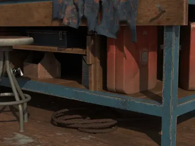 WORK BENCH Low-poly 3D model