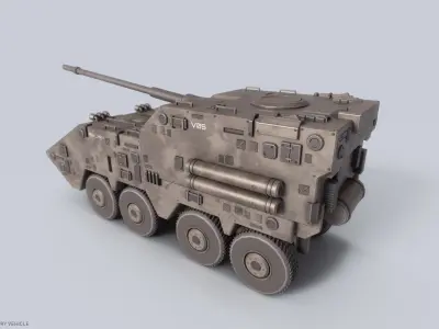 Advance Military Artillery Vehicle Low-poly 3D model