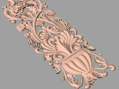 European furniture 3D relief models for CNC wood engraving E232 3D model