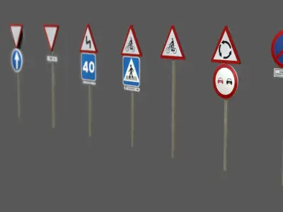 TRAFFIC SIGNALS Low-poly 3D model