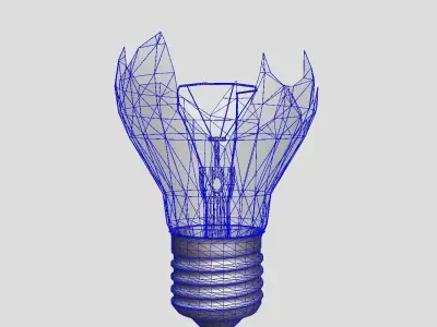 Light Bulb Broken Low-poly 3D model