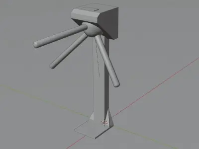 Turstile metal turntable Low-poly 3D model