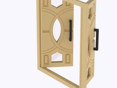 Functional Double Door style 7 multi-color and multi-material 3D print model
