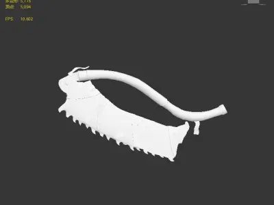 Next generation serrated machete Low-poly 3D model