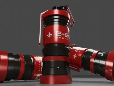 Sci-Fi grenade red model 3D model