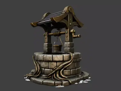 Forest Well Low-poly 3D model
