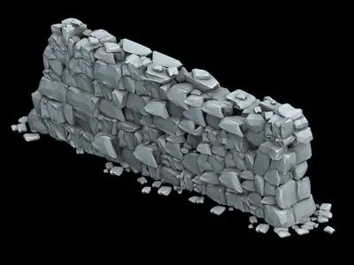 Water caravan - stone wall 3D model