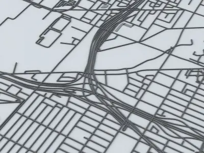 Chicago Road Network and Streets 3D model