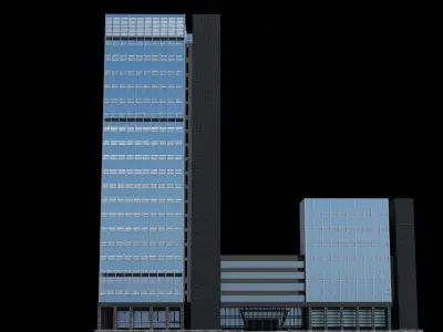 skyscraper tall building Low-poly 3D model